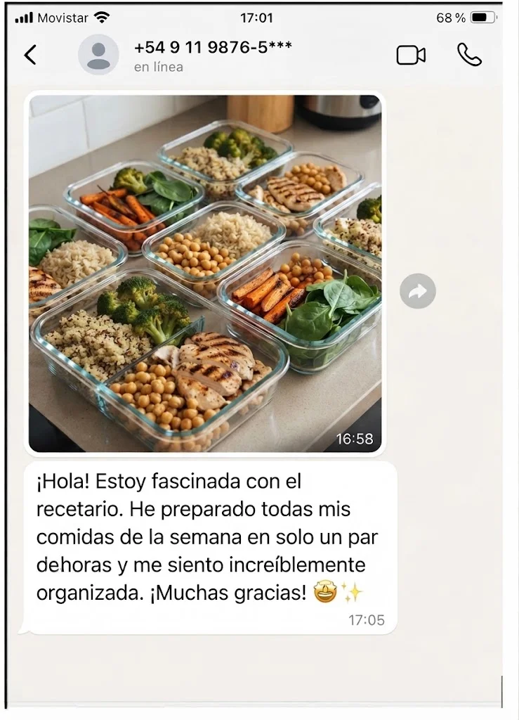 Testimonio sobre la organización de comidas semanales